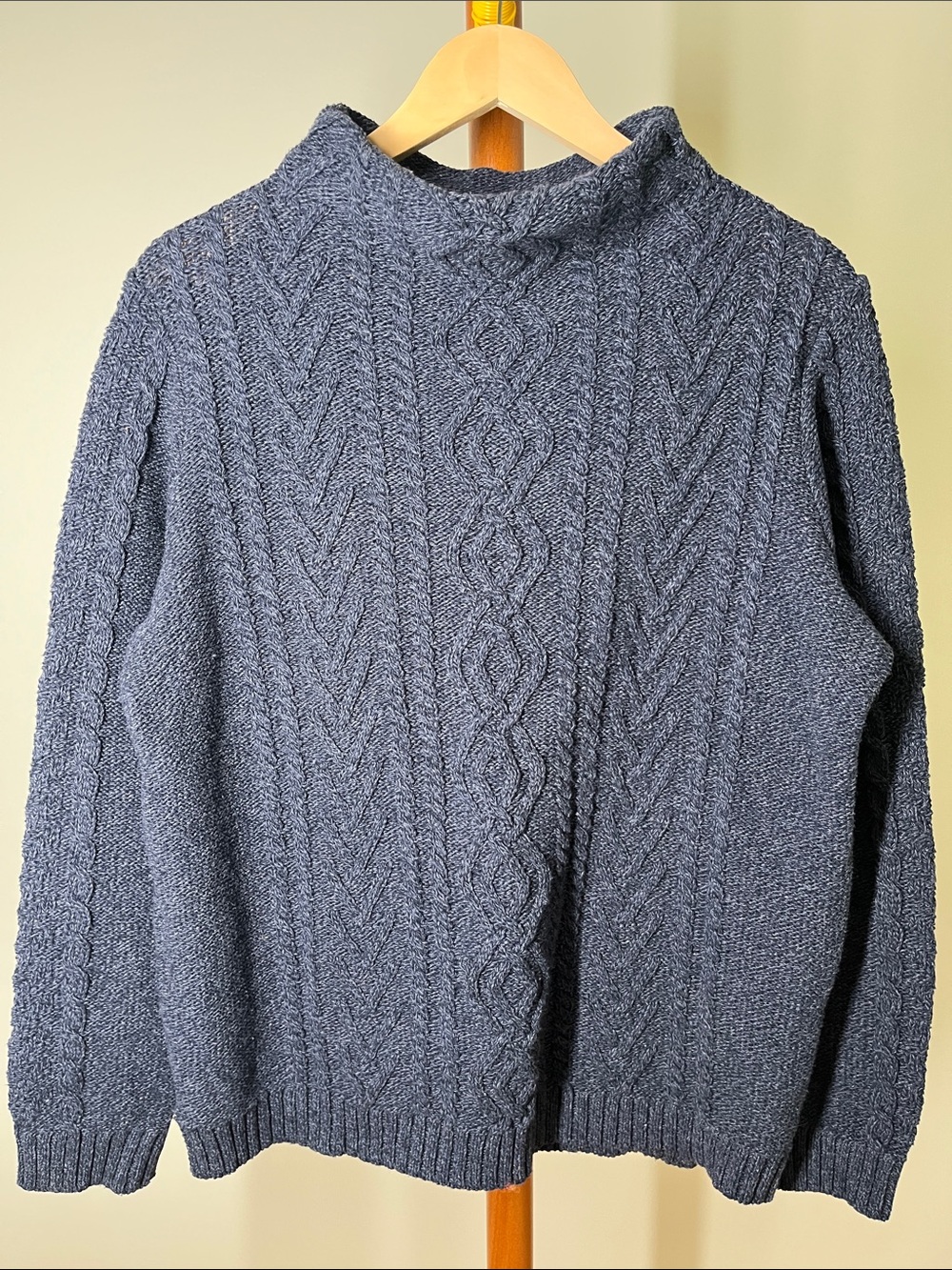 Parkhurst Navy Cable Knit Turtleneck Sweater